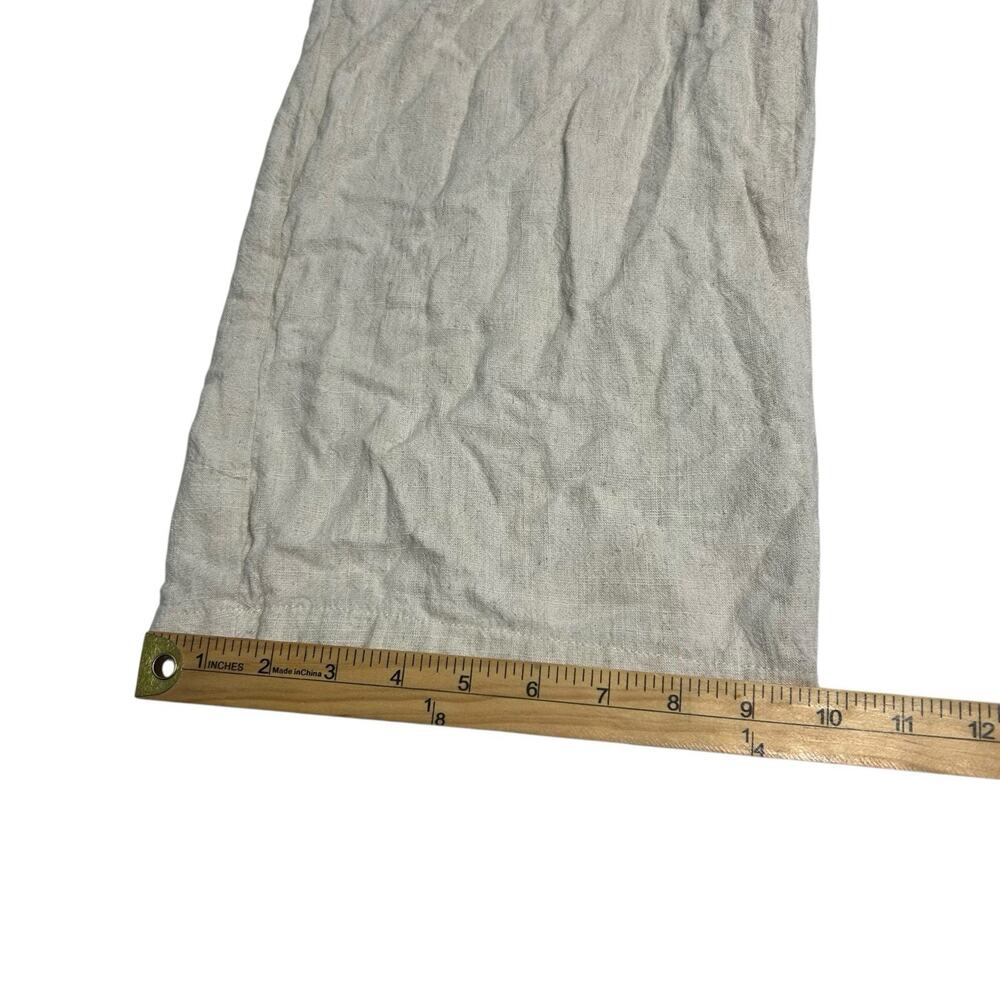 Sienna Sky Women’s L Pants Wide Leg Linen Blend Cream Oatmeal Elastic Waist - Picture 10 of 13